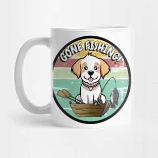 Funny Happy Dog has gone fishing Mug